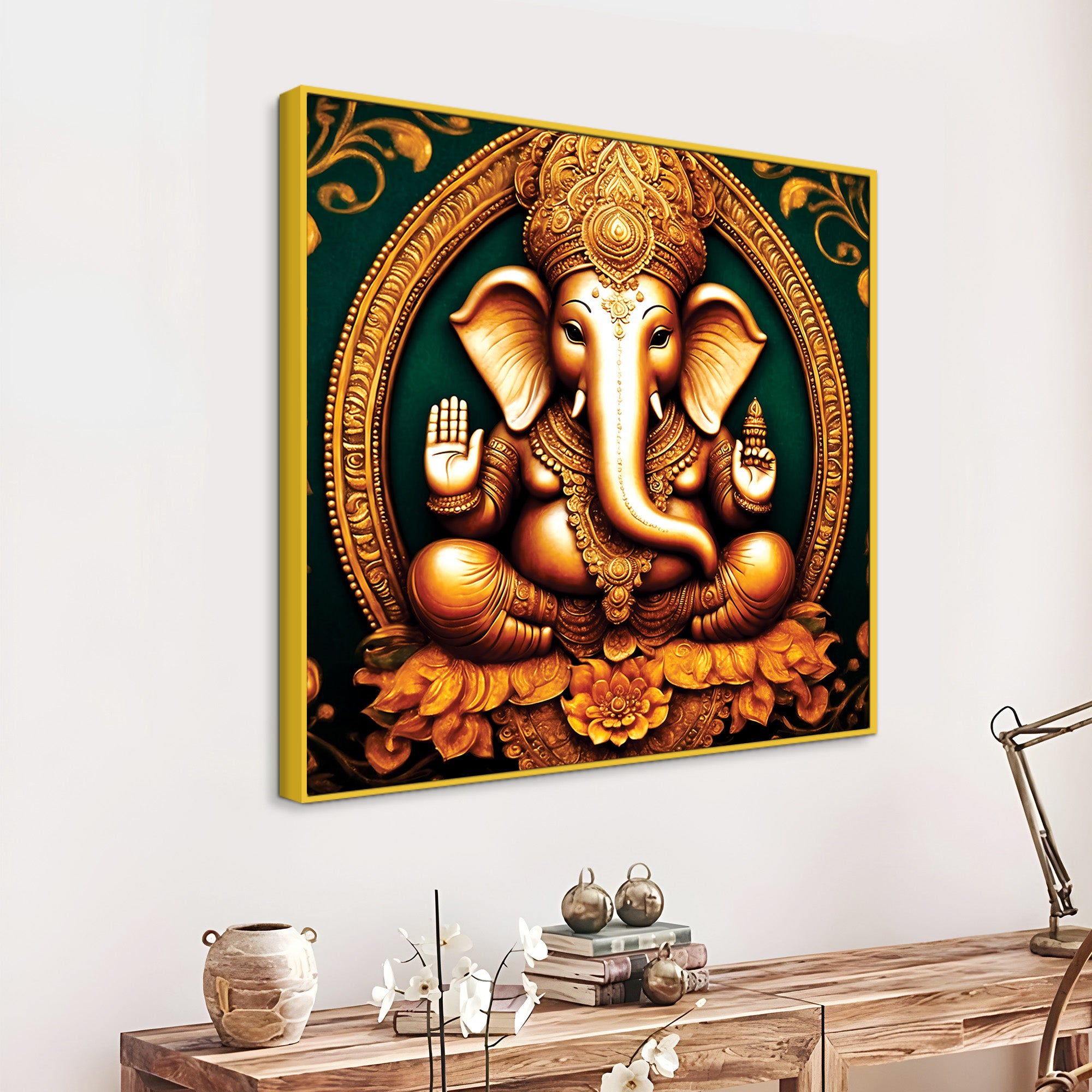 Elegant Ganpati Bappa Ji Canvas Painting