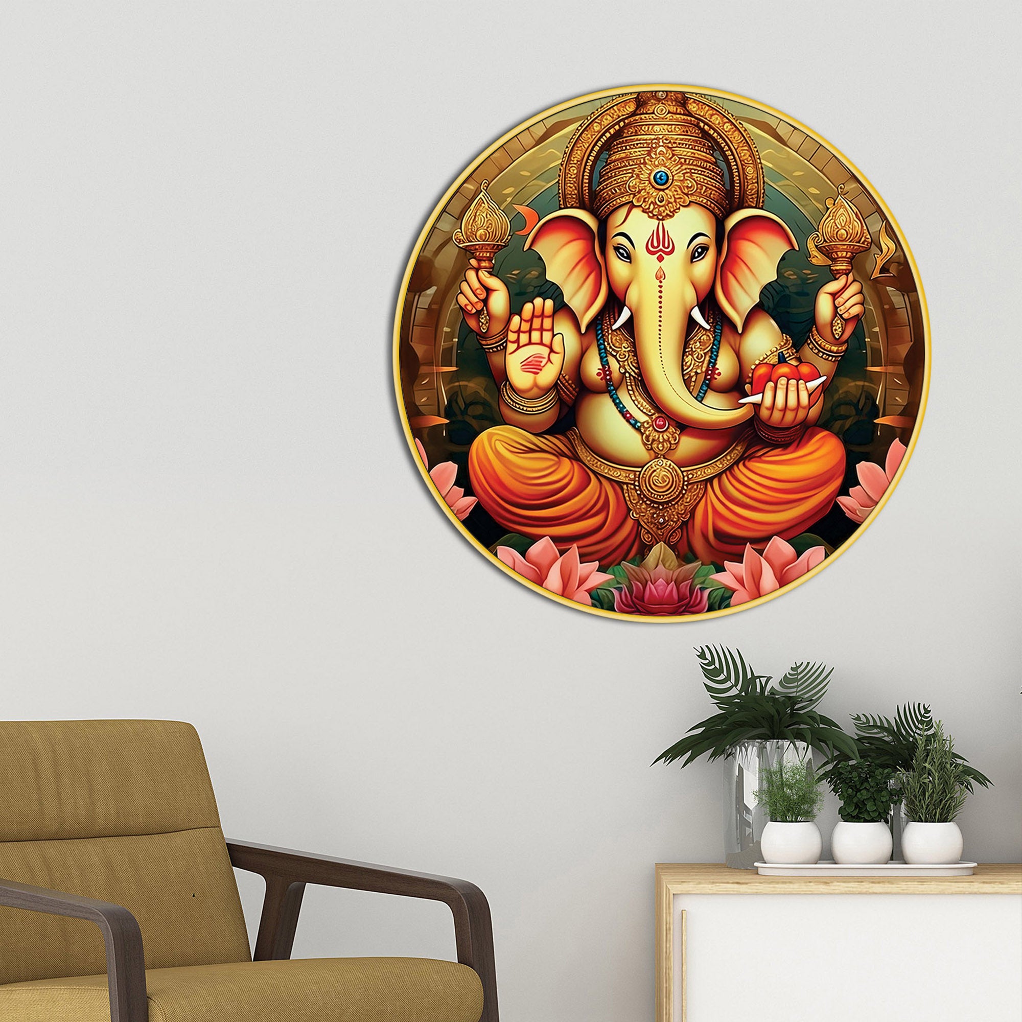 elegant-ganpati-bappa-round-canvas-painting