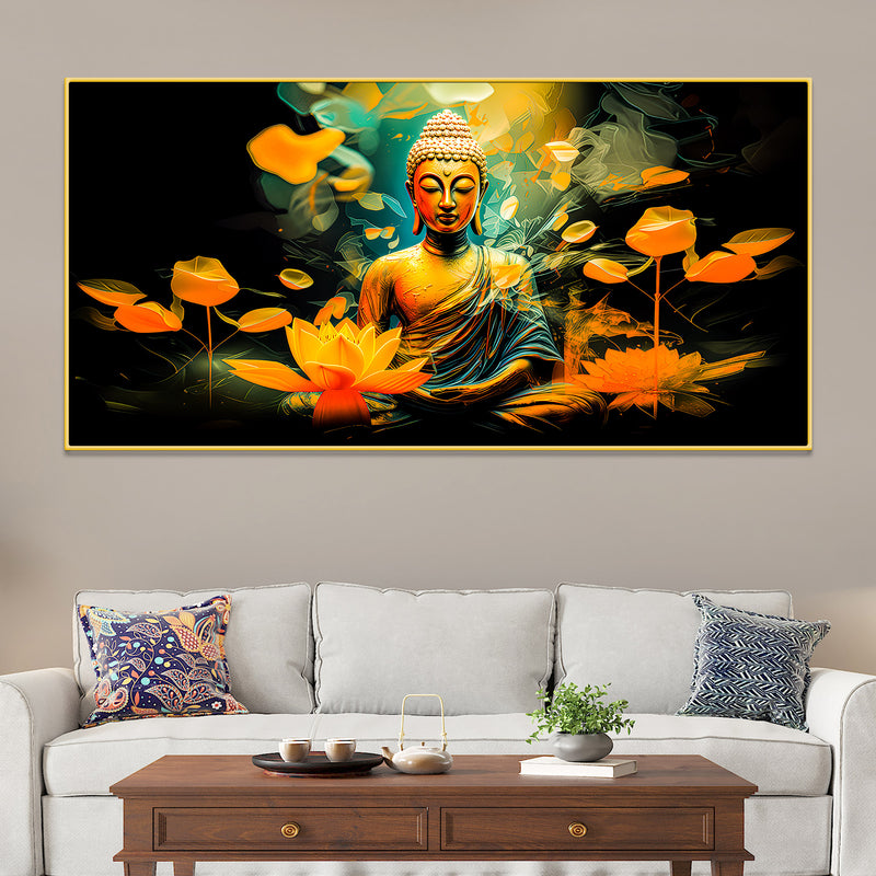 Elegant Gautam Buddha Canvas Wall Painting for Peaceful Home Decor