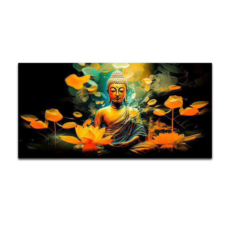 Elegant Gautam Buddha Canvas Wall Painting for Peaceful Home Decor