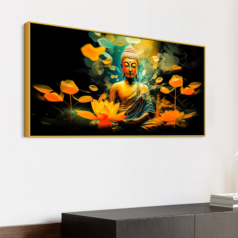 Elegant Gautam Buddha Canvas Wall Painting for Peaceful Home Decor