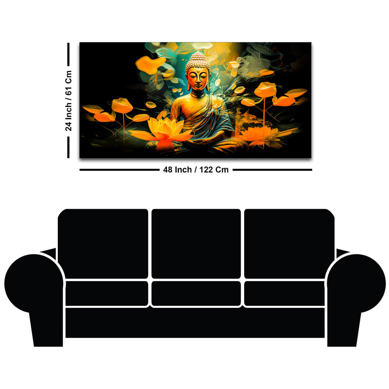 Elegant Gautam Buddha Canvas Wall Painting for Peaceful Home Decor