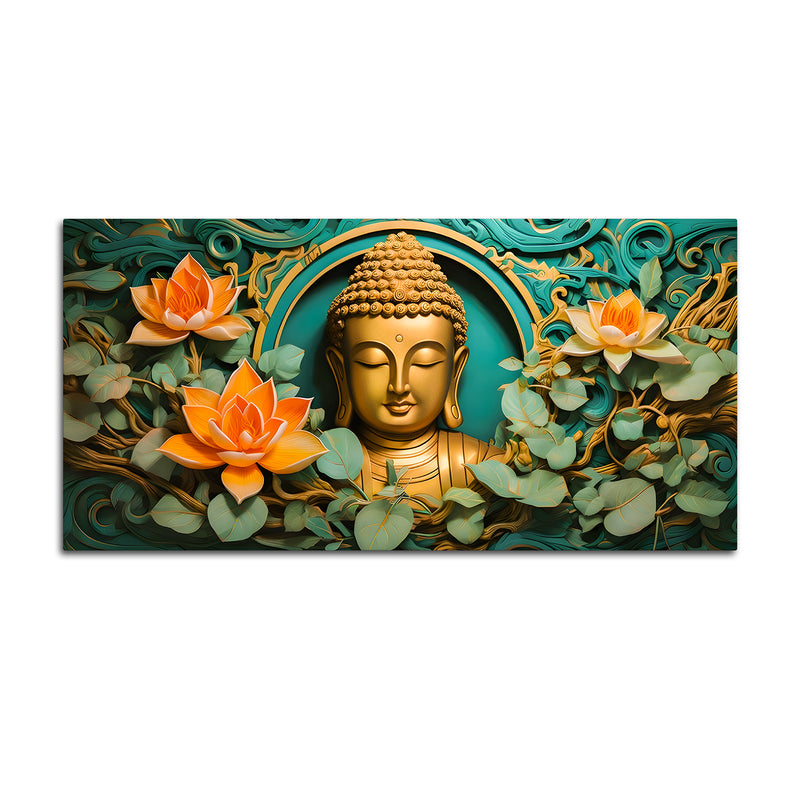 Elegant Gautam Buddha Wall Décor Painting for Modern Living Room Décor