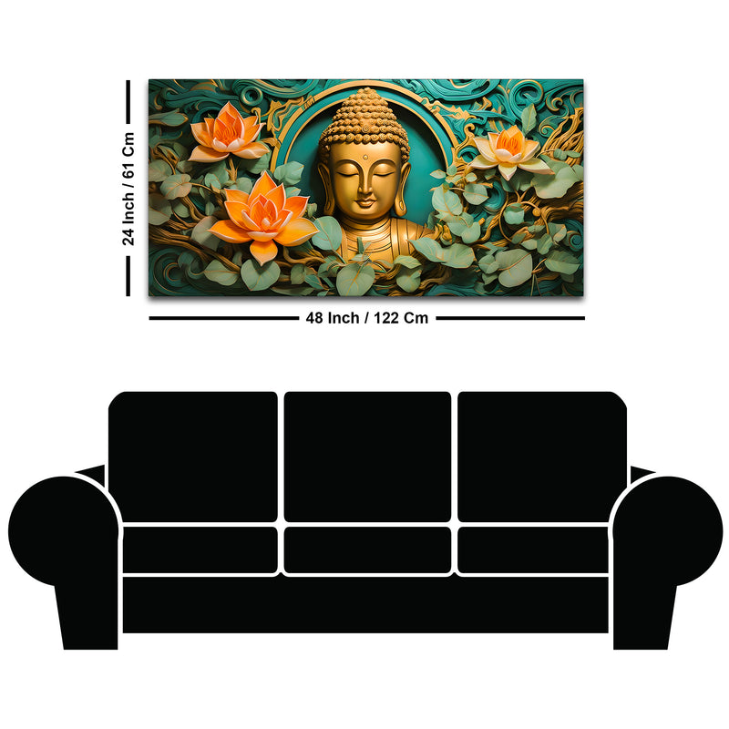 Elegant Gautam Buddha Wall Décor Painting for Modern Living Room Décor