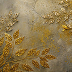 Elegant Gold Leaf Floating Frame Crystal Wall Art Painting