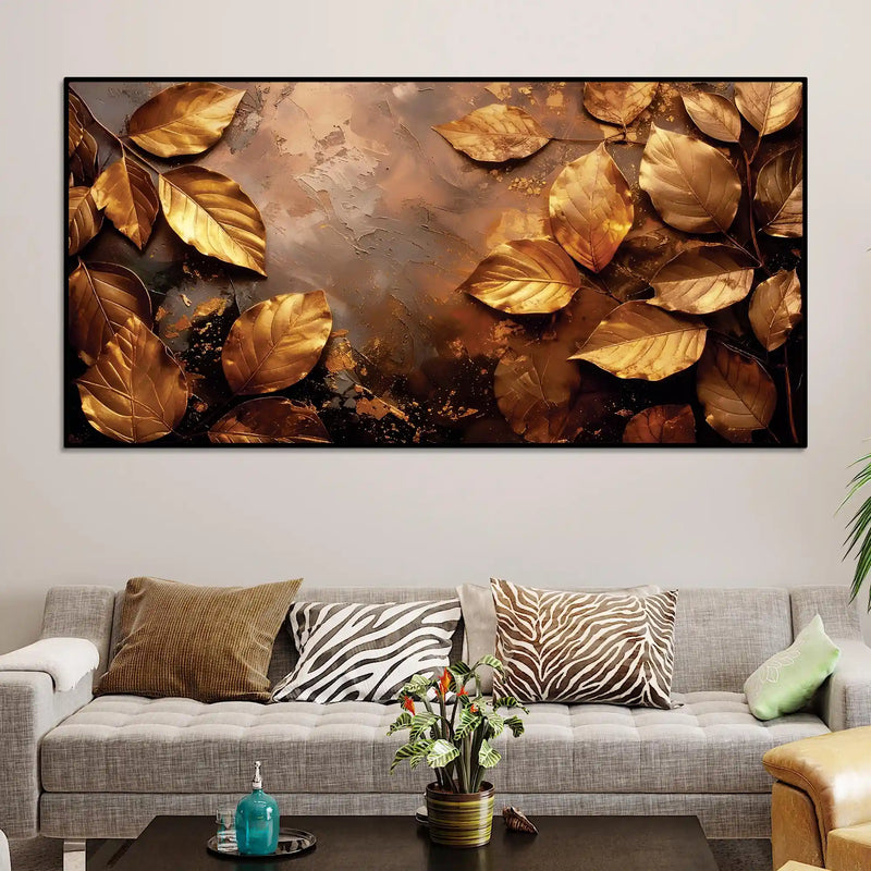 elegant-gold-leaf-wall-art-canvas-painting-for-luxury-decor