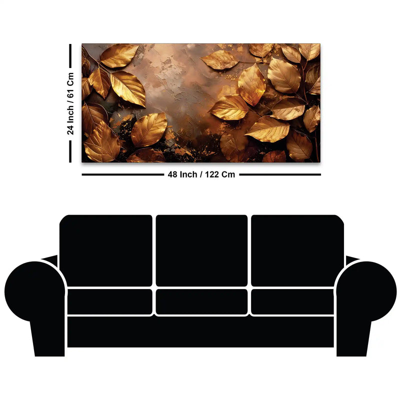 Elegant Gold Leaf Wall Art Canvas Painting for Luxury Décor