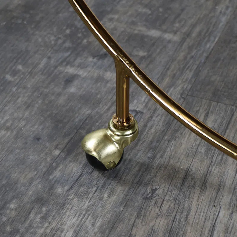 Elegant Gold & Marble Round Bar Cart Drinks Trolley