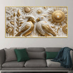 Elegant Golden Birds 3D Canvas Wall Painting