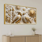 Elegant Golden Birds 3D Canvas Wall Painting