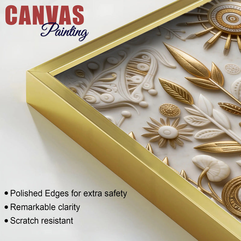 Elegant Golden Birds 3D Canvas Wall Painting