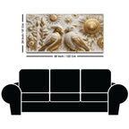 Elegant Golden Birds 3D Canvas Wall Painting