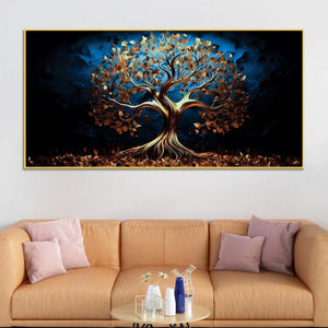 elegant-golden-tree-wall-art-canvas-painting