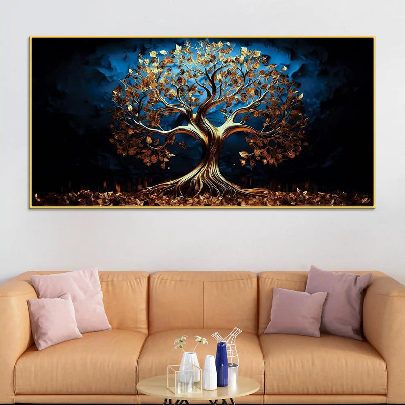 elegant-golden-tree-wall-art-canvas-painting