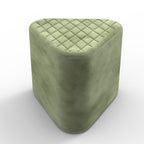 Elegant Green Ottoman Pouffe with Diamond-Stitch Top