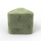 Elegant Green Ottoman Pouffe with Diamond-Stitch Top