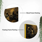 Elegant Human Figures in Timeless Conversations Metallic Look 3D Canvas Wall Painting