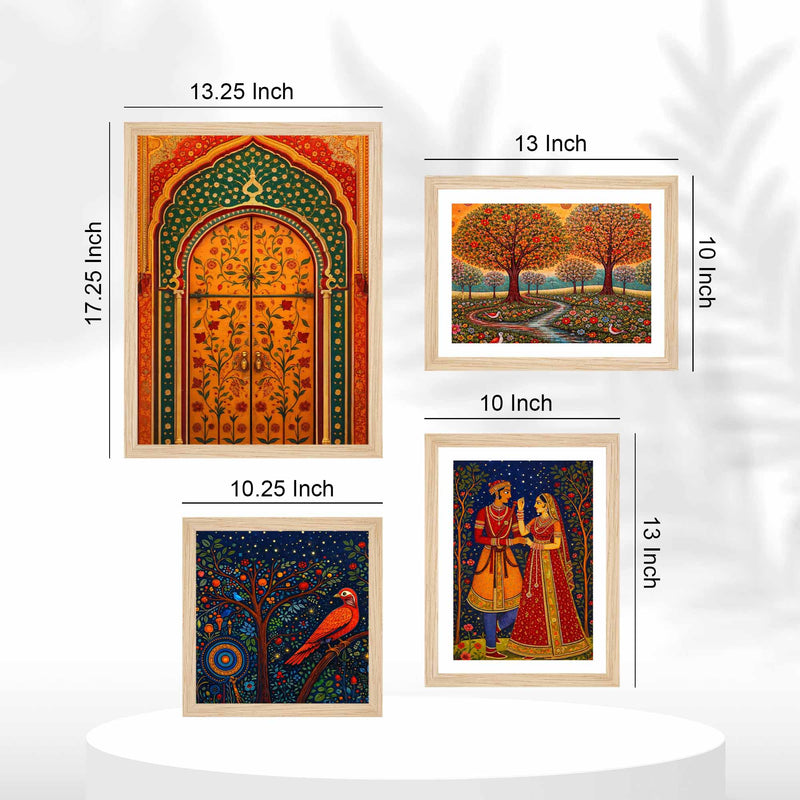 Elegant Indian Culture Wall Frame Set of Four