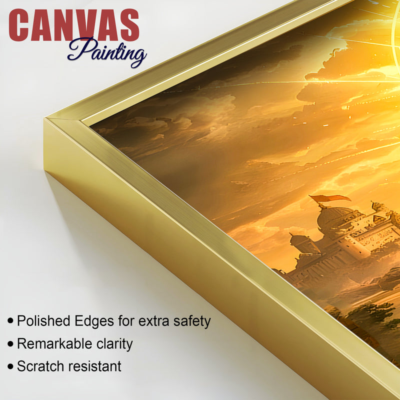 Elegant Indian Royal Warrior Shivaji Maharaj Canvas Painting