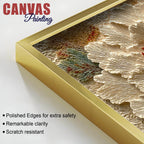 Elegant Ivory Peony Blossom 3D Canvas Wall Painting