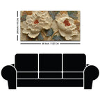 Elegant Ivory Peony Blossom 3D Canvas Wall Painting