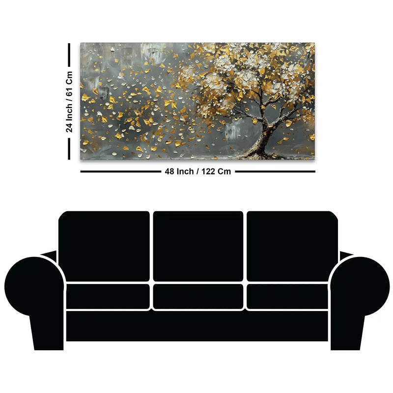 Elegant Leaves Tree Canvas Wall Art Abstract Home Decor Painting
