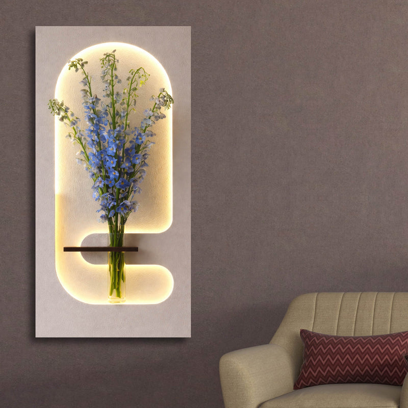 Elegant LED Wall Panel with Floral Holder
