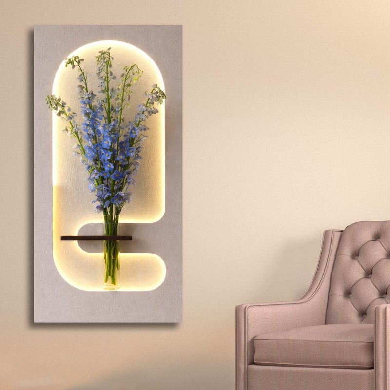 Elegant LED Wall Panel with Floral Holder