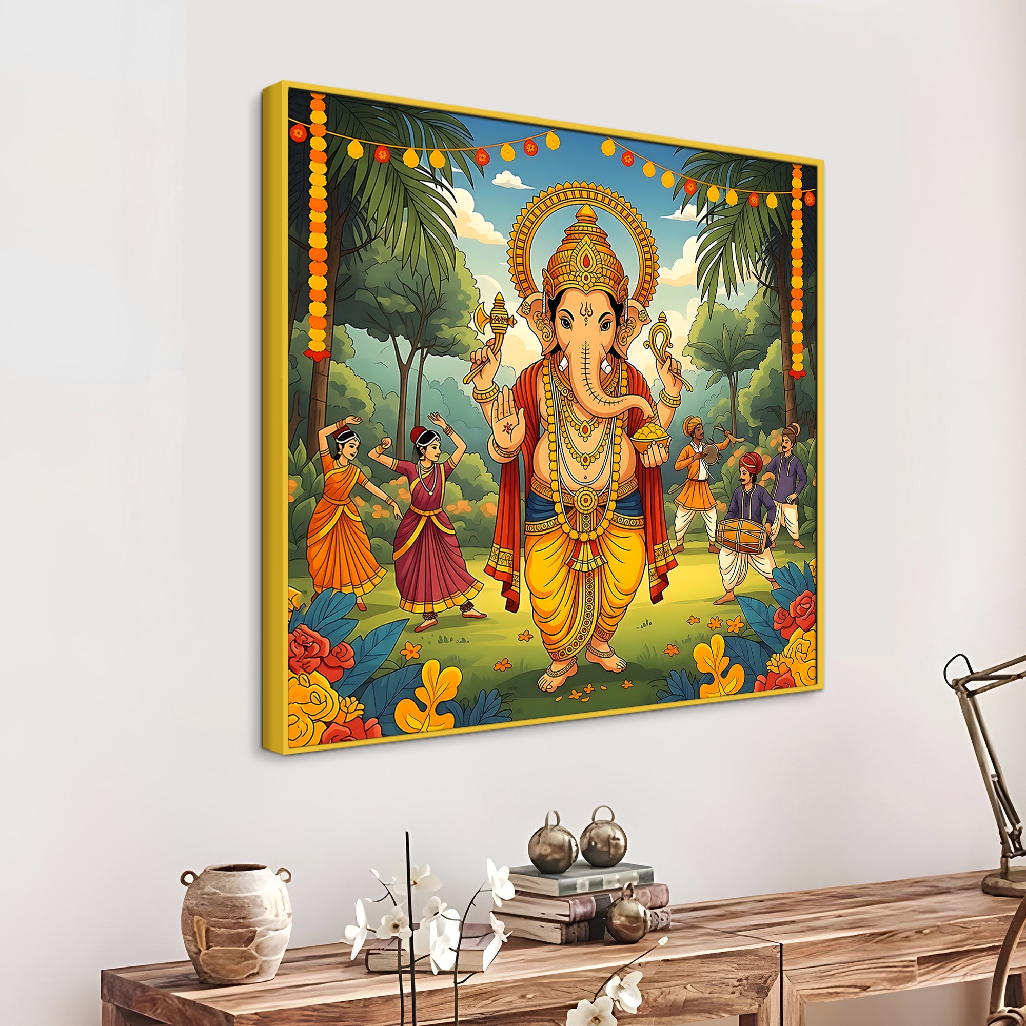Elegant Lord Ganesh Ji Wall Painting