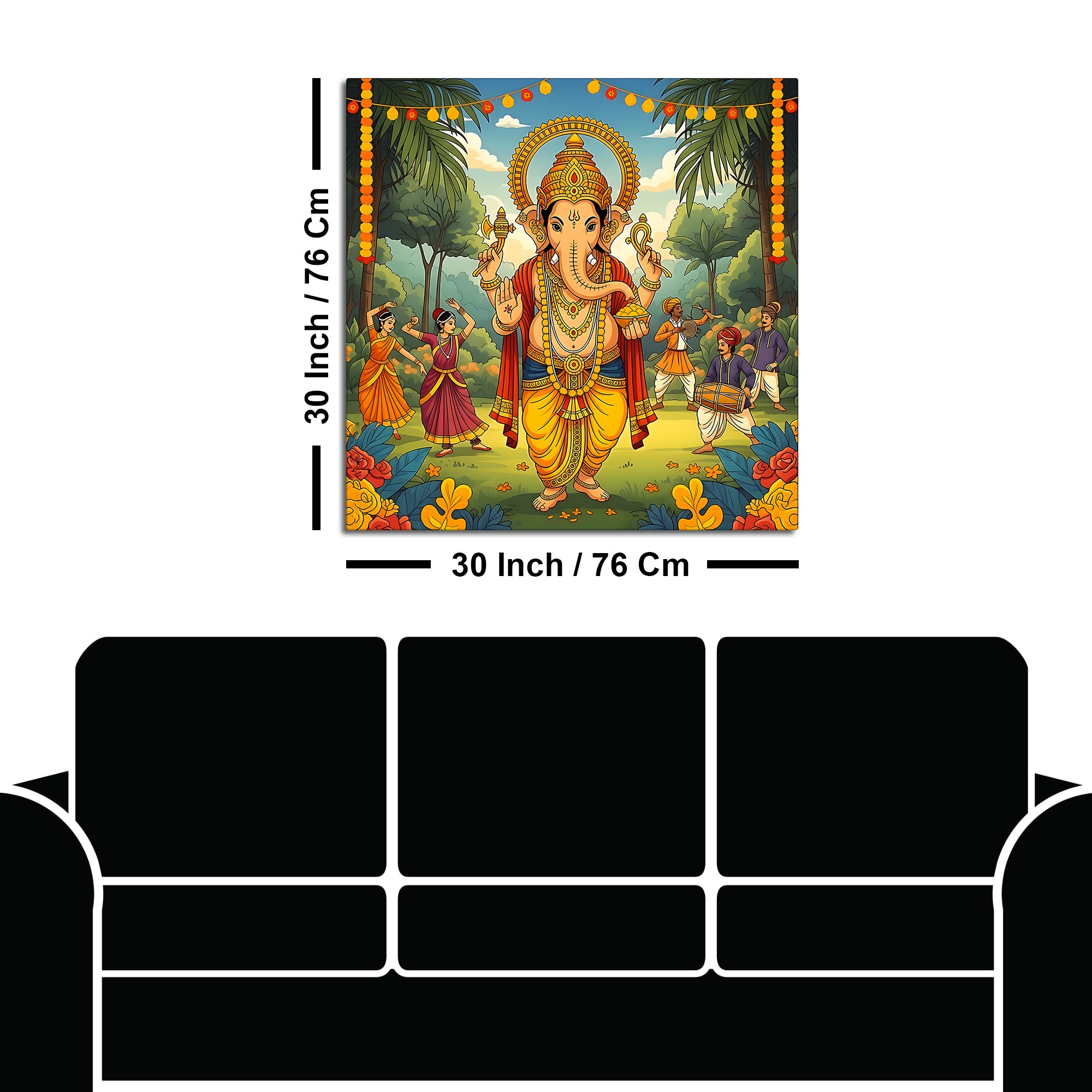 Elegant Lord Ganesh Ji Wall Painting