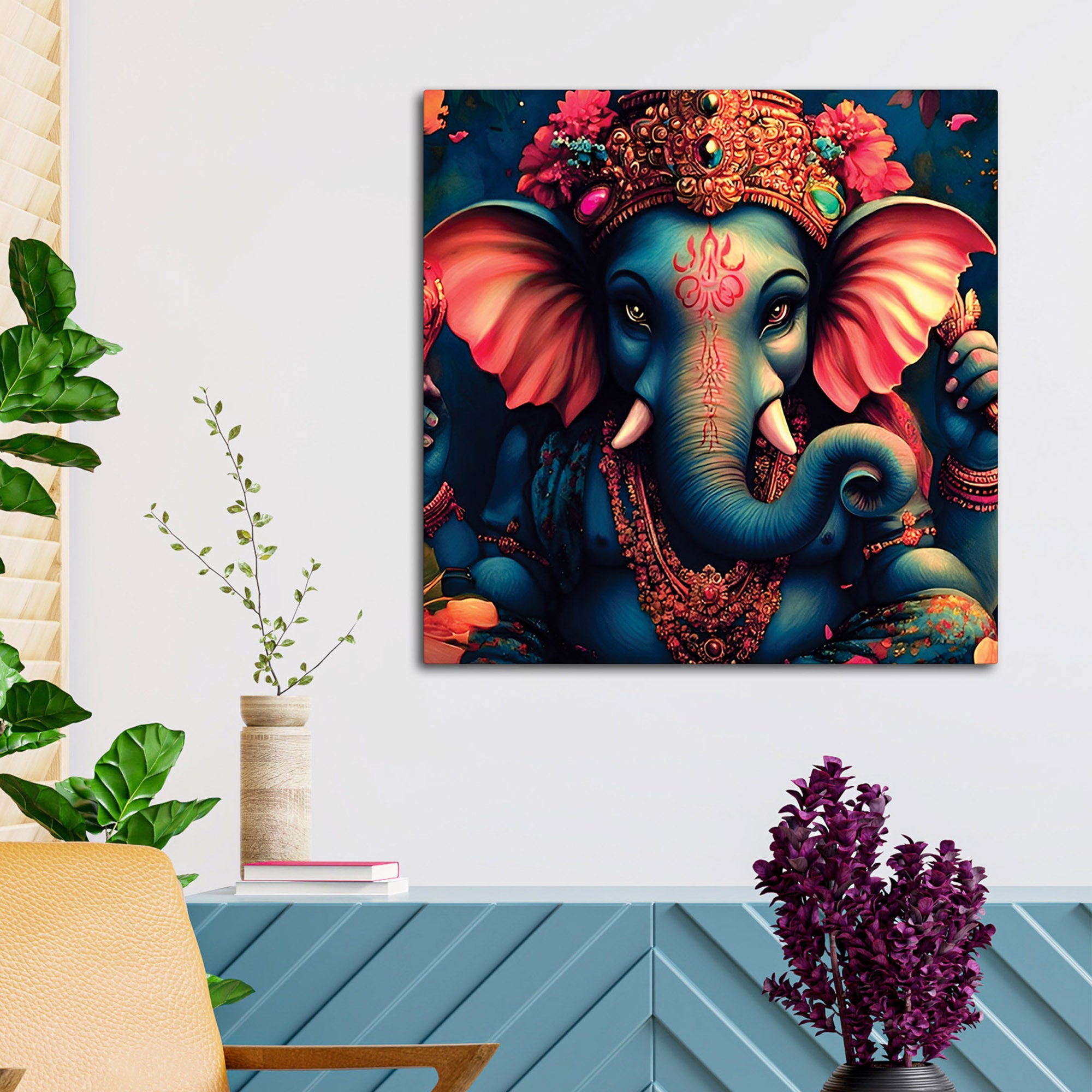 Elegant Lord Ganesh Wall Painting