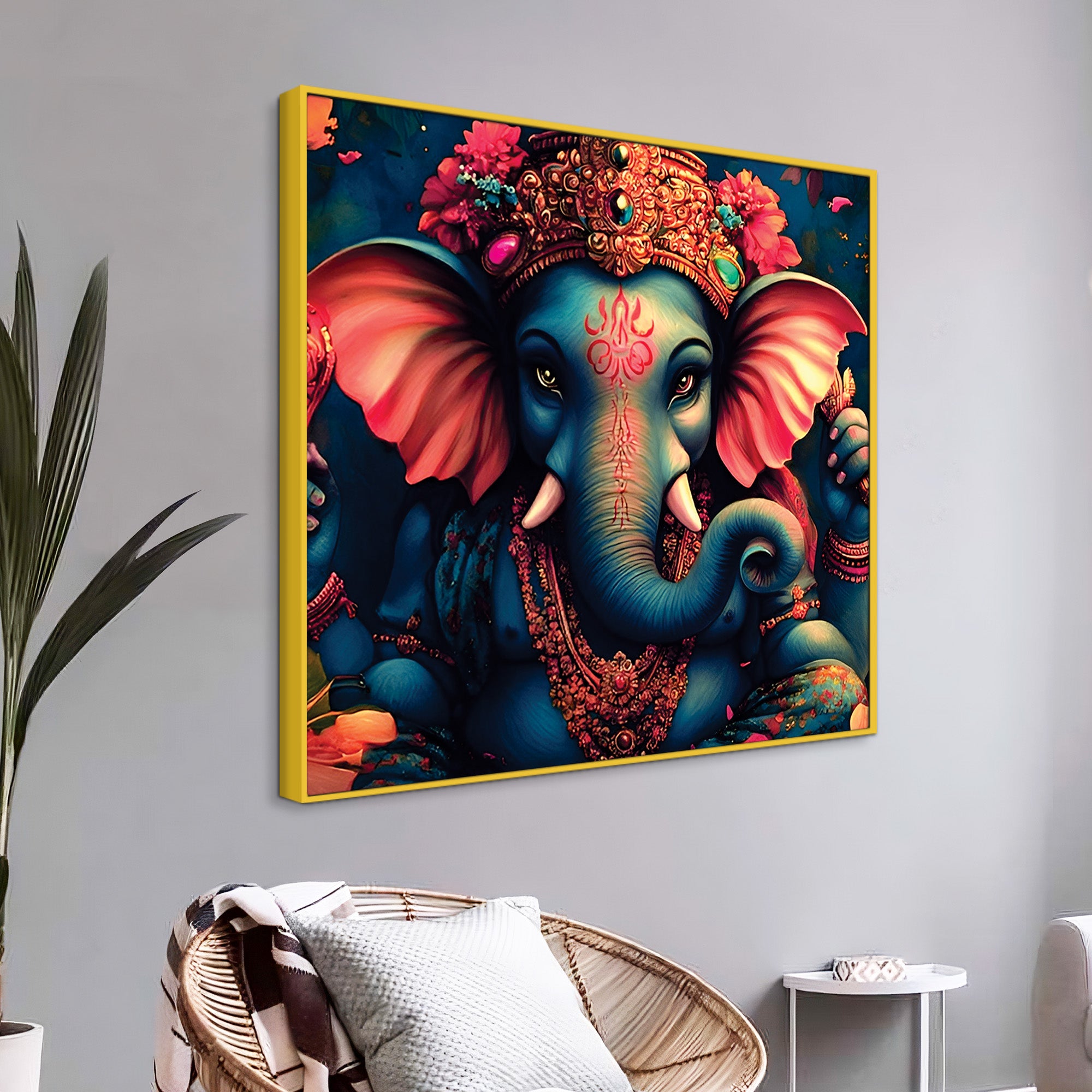 Elegant Lord Ganesh Wall Painting