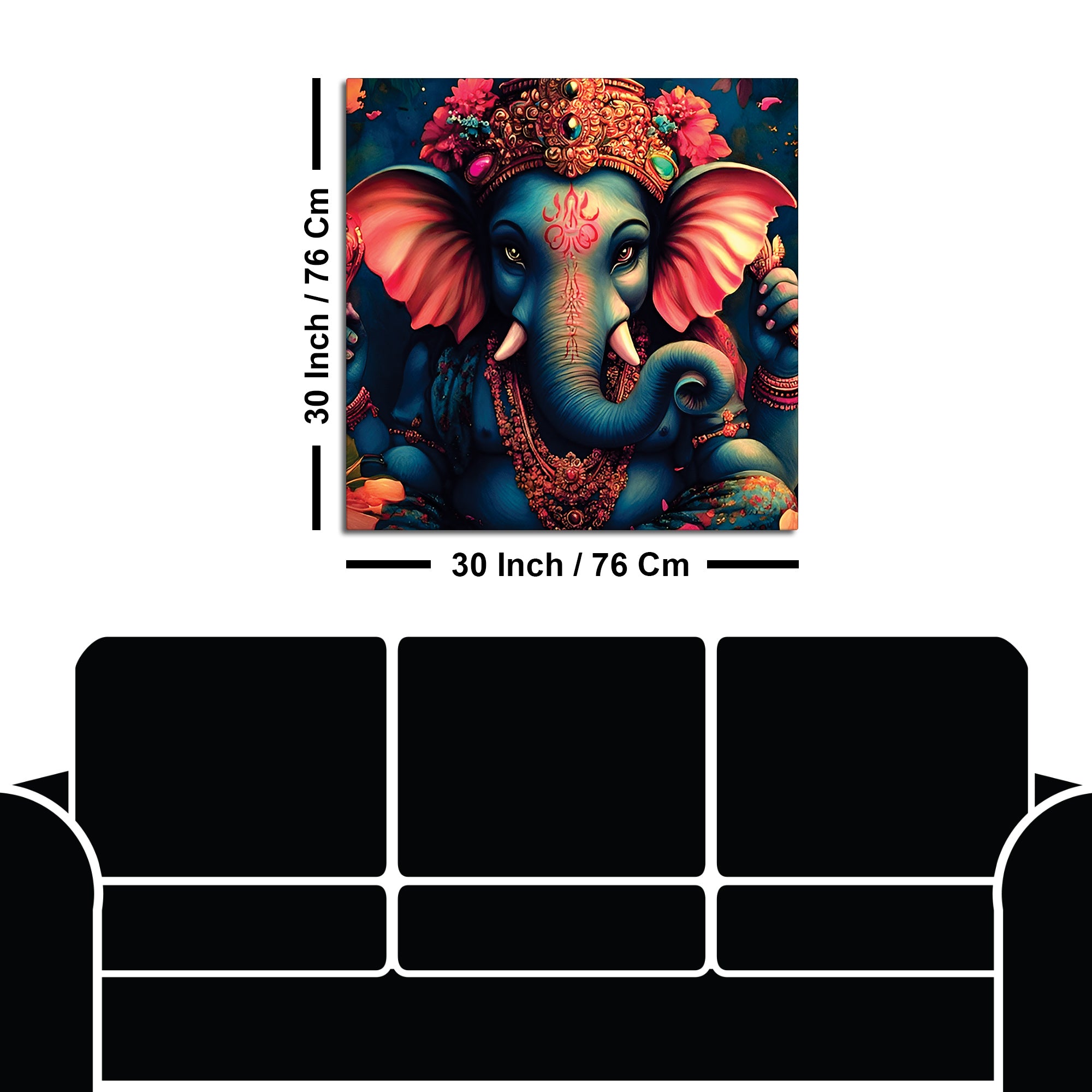 Elegant Lord Ganesh Wall Painting