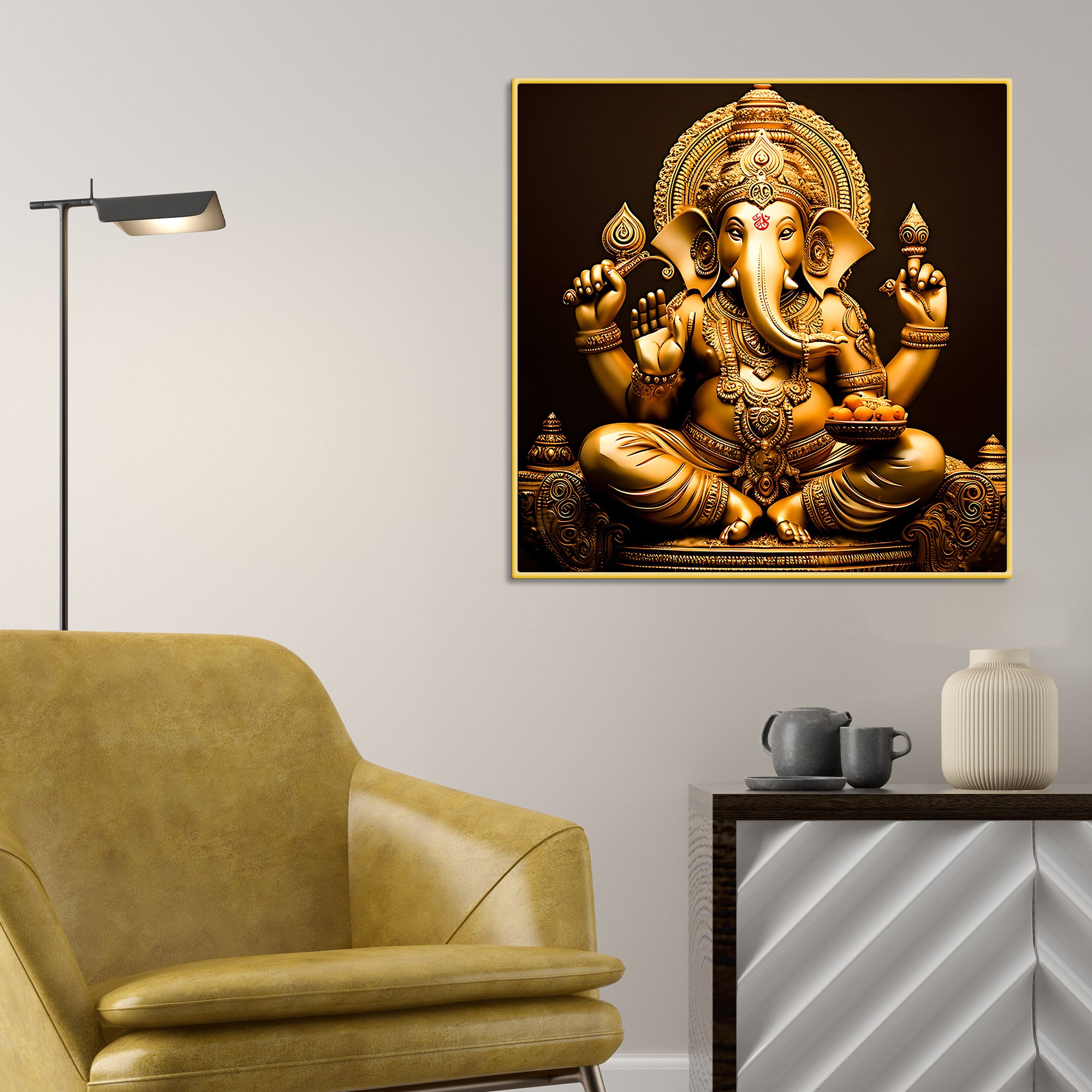 Elegant Lord Ganesha Wall Décor Painting