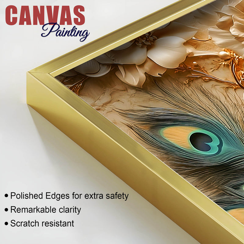 Elegant Lord Krishna Face Canvas Painting – Premium Spiritual Decor
