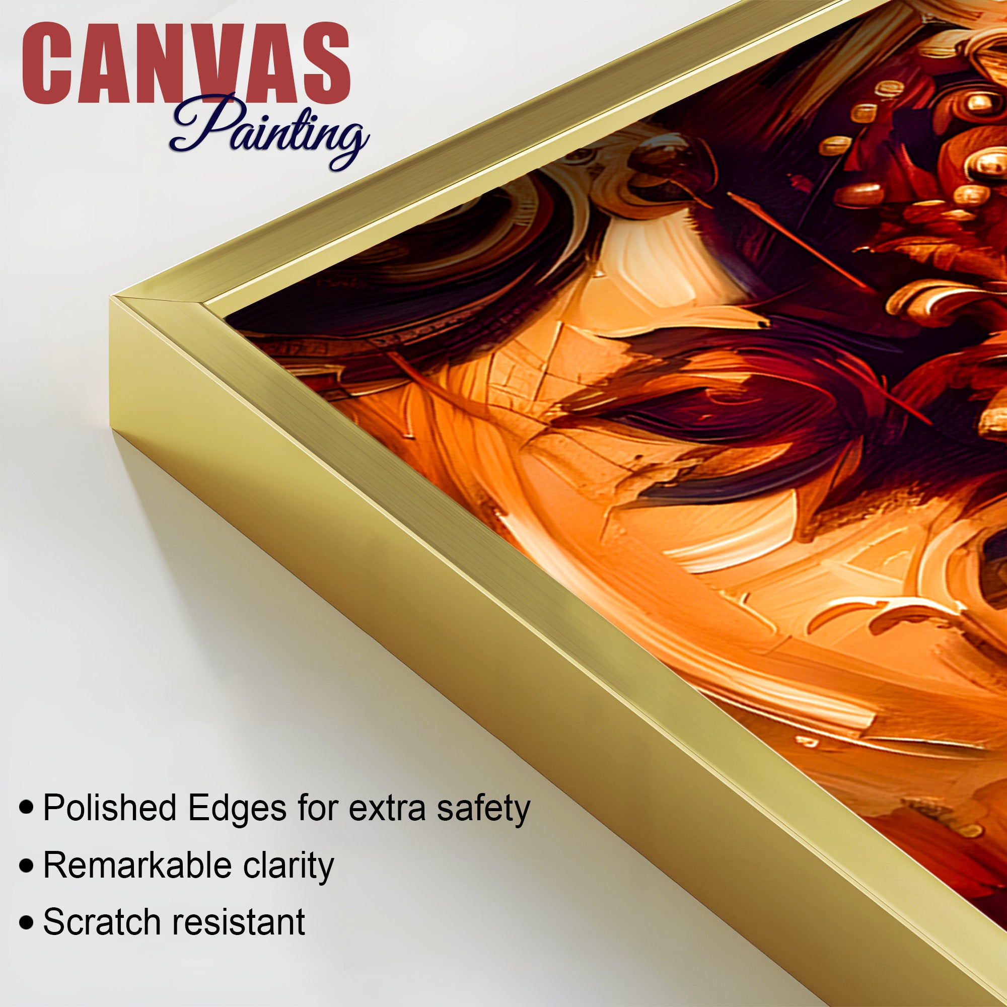 Elegant Lord Krishna Portrait Canvas Wall Painting for Living Room