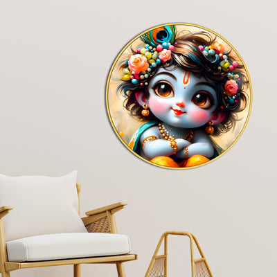  elegant-lord-krishna-round-painting