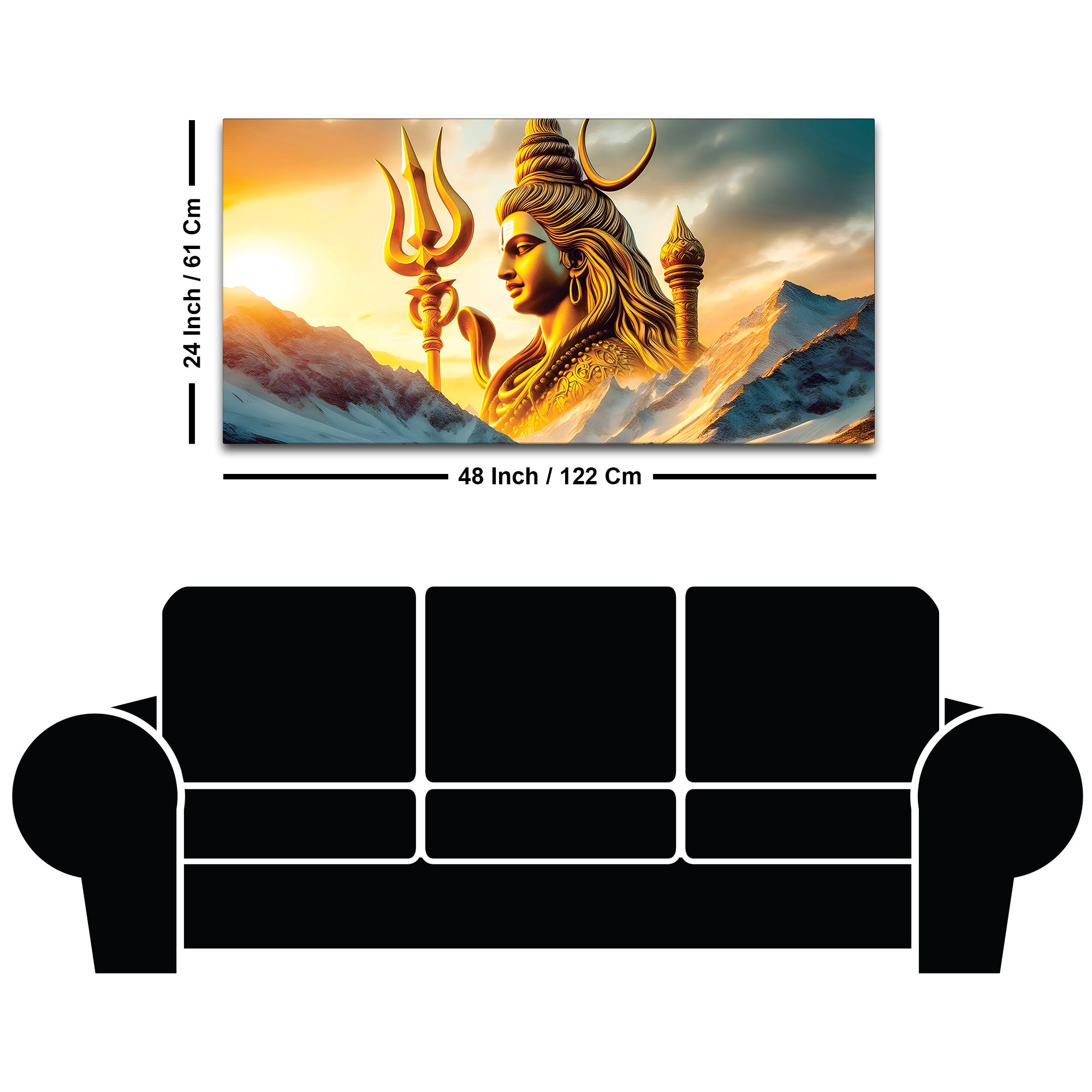 Elegant Lord Shiva Painting on Canvas for Wall Décor