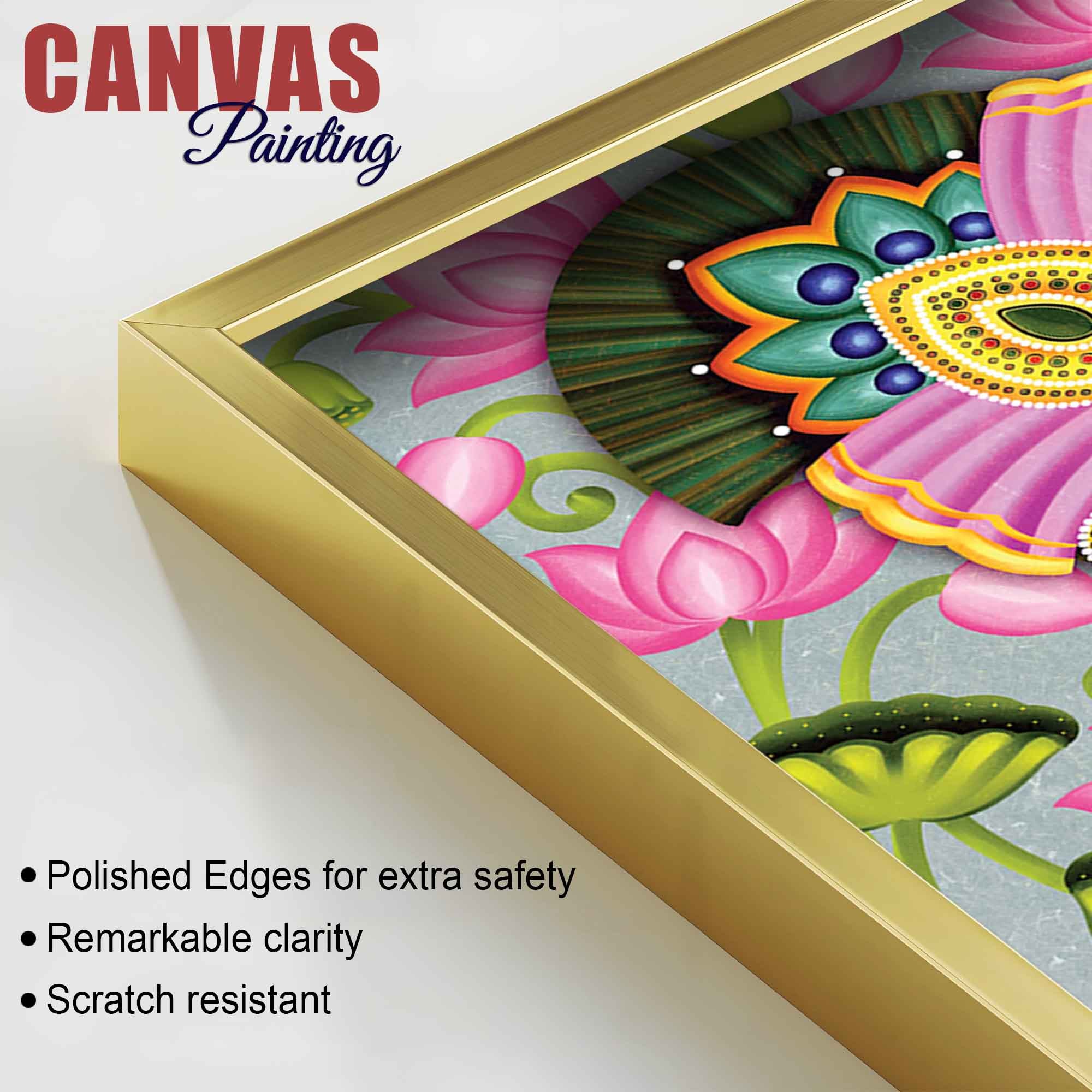 Elegant Lord Shrinath Ji Canvas Wall Painting | Spiritual Indian Wall Décor