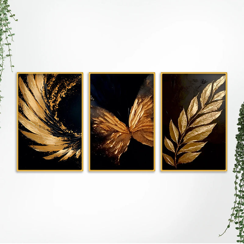 Elegant Luxury Canvas Wall Art Painting Set of Three