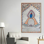 Elegant Madhubani Canvas Painting Traditional for Indian Wall Decor