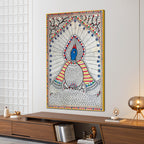 Elegant Madhubani Canvas Painting Traditional for Indian Wall Decor