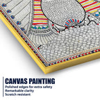 Elegant Madhubani Canvas Painting Traditional for Indian Wall Decor