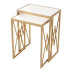 Elegant Marble Finish Nesting Table Set