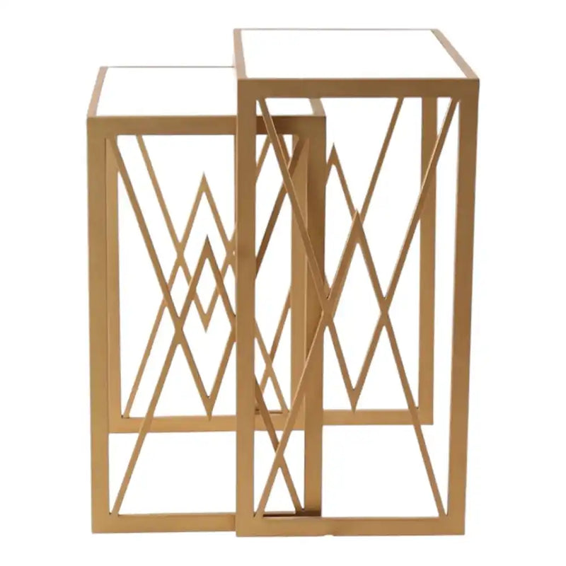 Elegant Marble Finish Nesting Table Set
