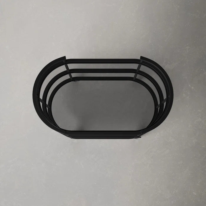 Elegant Modern Bar Cart Trolley with Black Steel Frame