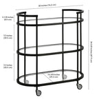 Elegant Modern Bar Cart Trolley with Black Steel Frame