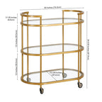 Elegant Modern Bar Cart Trolley with Golden Steel Frame