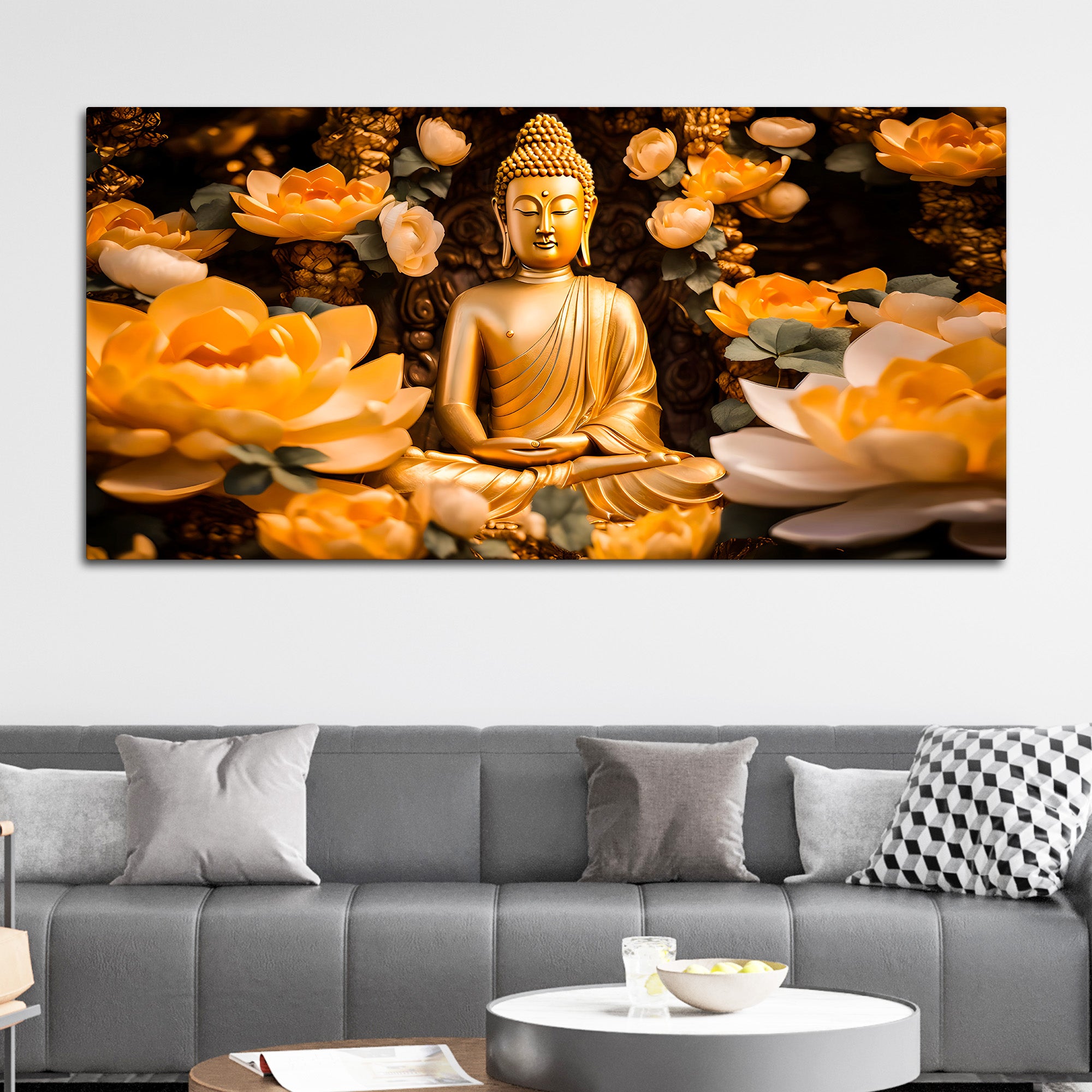 Elegant Modern Buddha Wall Painting for Decoration