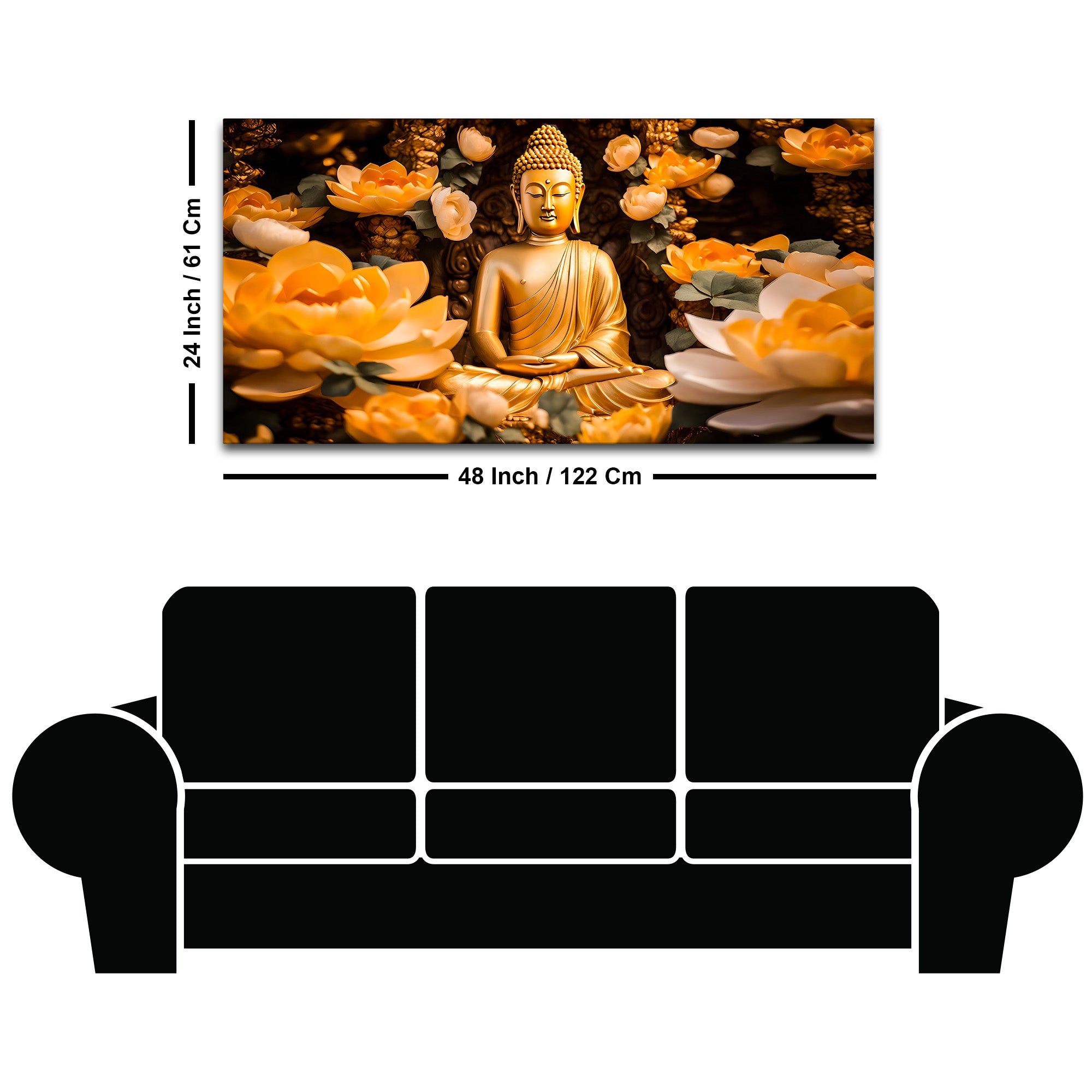 Elegant Modern Buddha Wall Painting for Decoration